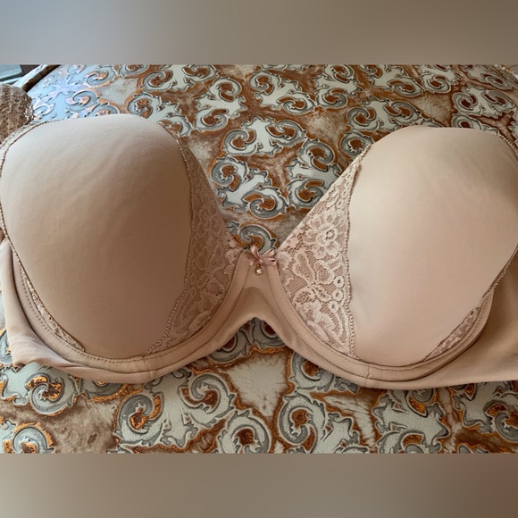 SOMA Embraceable Full Coverage Lace Trim Underwire Bra Size 36D Tan Beige 36 D - Picture 1 of 8
